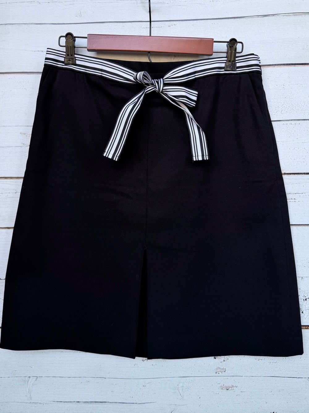 Talbots Pique Ribbon-Tie Front-Pleat A-Line Skirt - Size 10P